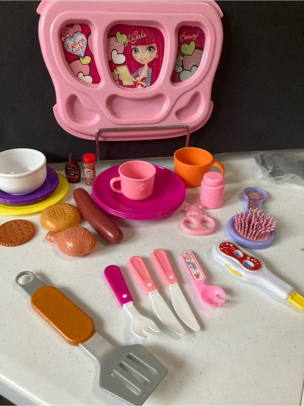Pink Kids Play Tea & Kitchen Set - Fashion Girls